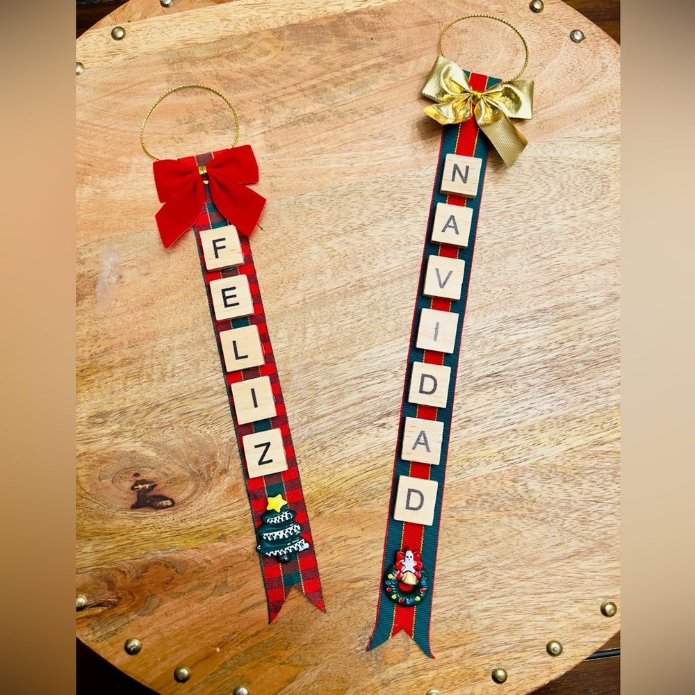 Handmade Scrabble Tile Christmas Ornament – Custom Holiday Word Décor - Picture 6 of 14